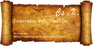 Csernyus Kálmán névjegykártya
