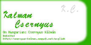 kalman csernyus business card