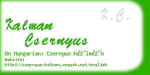 kalman csernyus business card